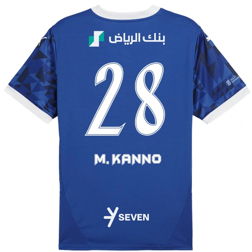 Danxen Kinder Mohamed Kanno #28 Dunkelblau Weiß Heimtrikot Trikot 2024/25 T-Shirt