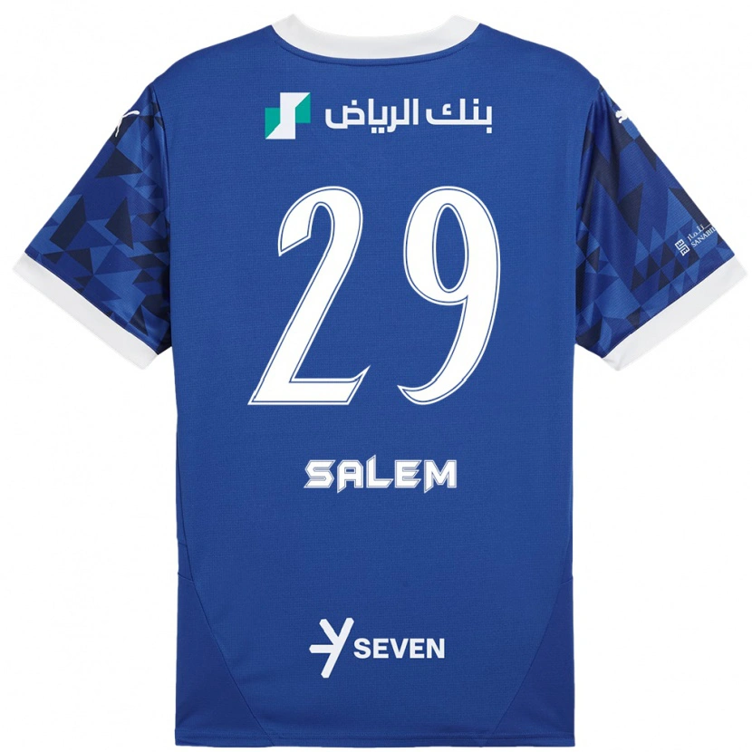 Danxen Kinder Salem Al-Dawsari #29 Dunkelblau Weiß Heimtrikot Trikot 2024/25 T-Shirt