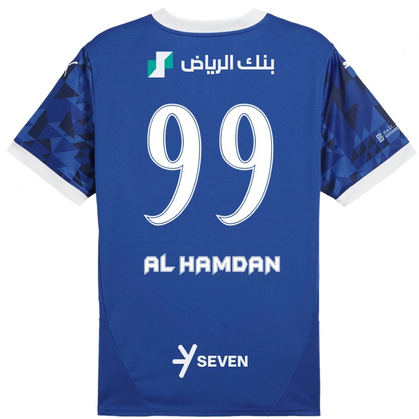 Danxen Kinder Abdullah Al-Hamdan #99 Dunkelblau Weiß Heimtrikot Trikot 2024/25 T-Shirt