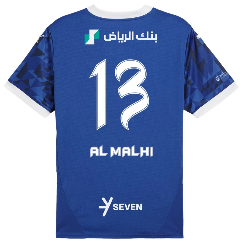 Danxen Kinder Al Muhra Al-Malhi #13 Dunkelblau Weiß Heimtrikot Trikot 2024/25 T-Shirt