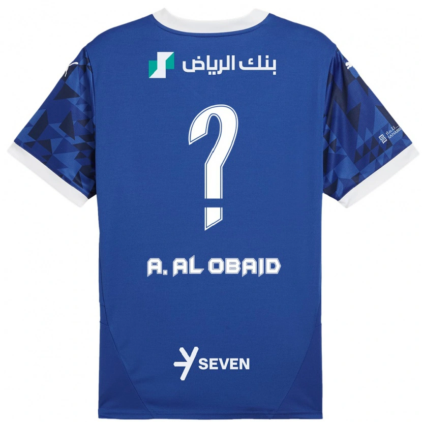 Danxen Kinder Abdulrahman Al-Obaid #0 Dunkelblau Weiß Heimtrikot Trikot 2024/25 T-Shirt