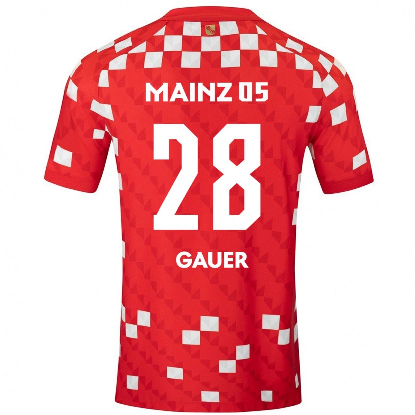 Danxen Kinder Luke Gauer #28 Weiß Rot Heimtrikot Trikot 2024/25 T-Shirt