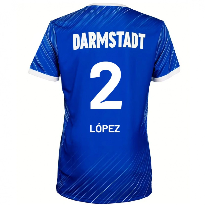 Danxen Kinder Sergio López #2 Blau Weiß Heimtrikot Trikot 2024/25 T-Shirt