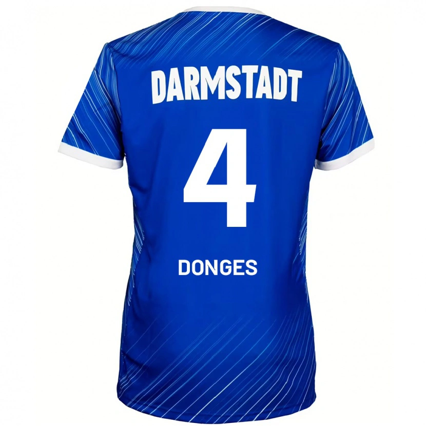 Danxen Kinder Julian Donges #4 Blau Weiß Heimtrikot Trikot 2024/25 T-Shirt