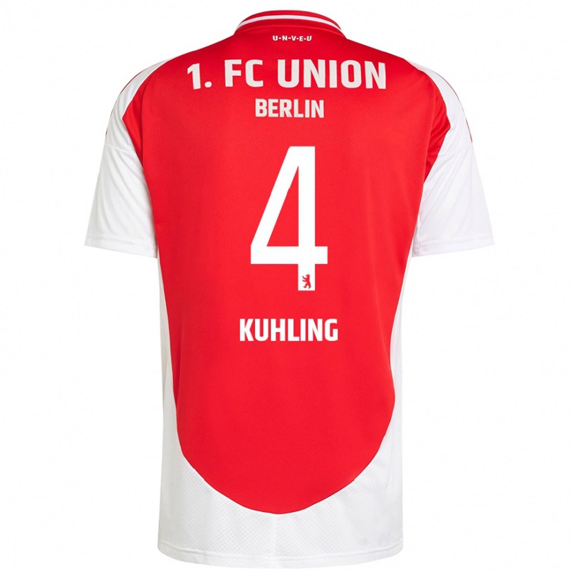 Danxen Kinder Ole Kühling #4 Rot Weiß Heimtrikot Trikot 2024/25 T-Shirt