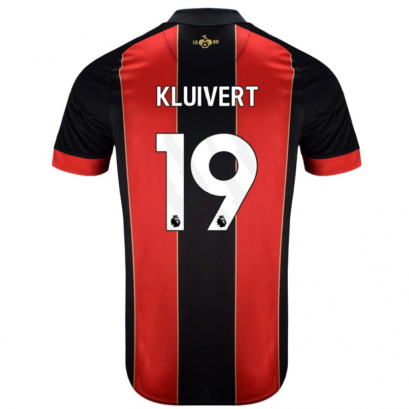 Danxen Kinder Justin Kluivert #19 Rot Schwarz Heimtrikot Trikot 2024/25 T-Shirt