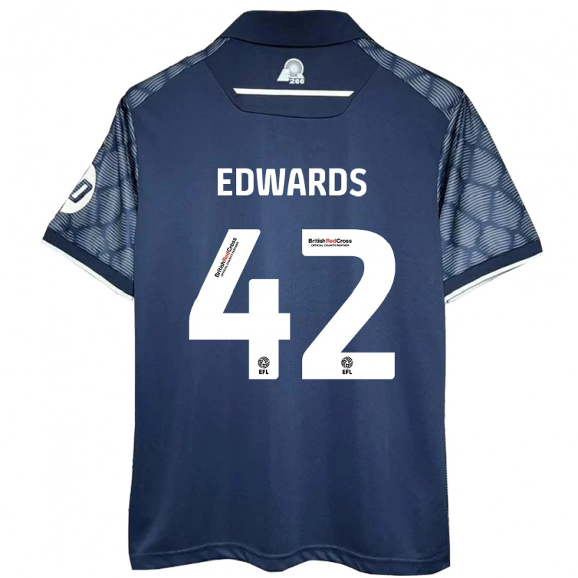 Danxen Kinder Callum Edwards #42 Schwarz Auswärtstrikot Trikot 2024/25 T-Shirt