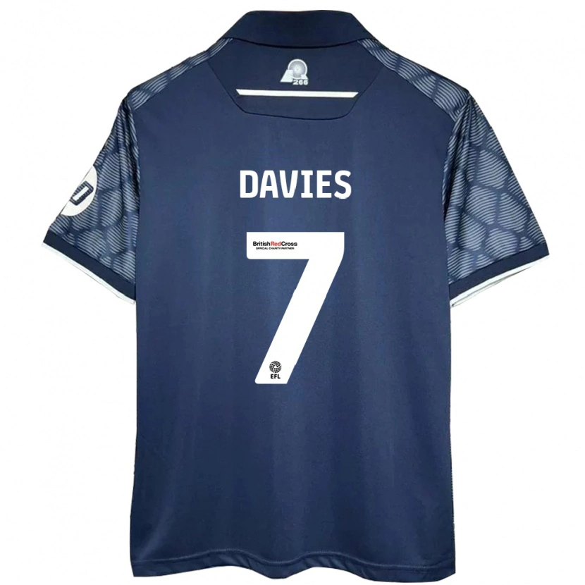 Danxen Kinder Jordan Davies #7 Schwarz Auswärtstrikot Trikot 2024/25 T-Shirt