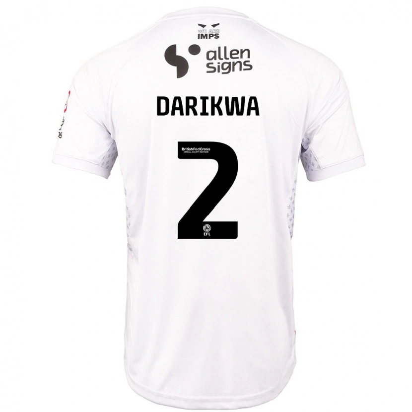 Danxen Kinder Tendayi Darikwa #2 Rot Weiß Auswärtstrikot Trikot 2024/25 T-Shirt