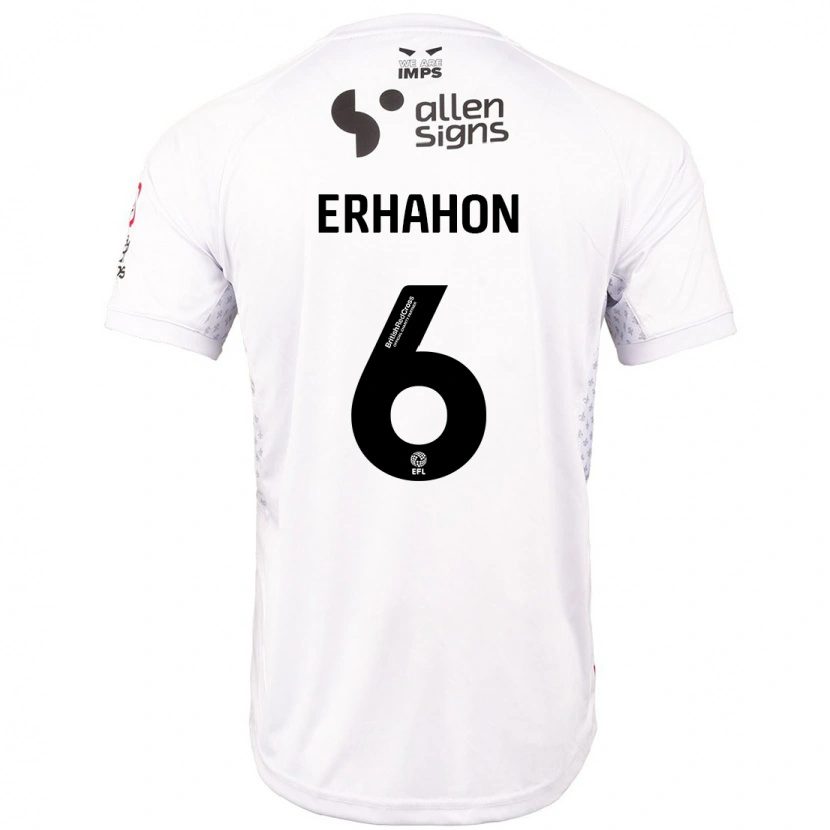 Danxen Kinder Ethan Erhahon #6 Rot Weiß Auswärtstrikot Trikot 2024/25 T-Shirt