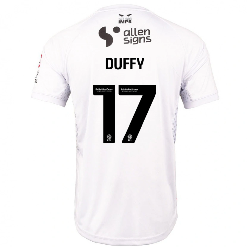 Danxen Kinder Dylan Duffy #17 Rot Weiß Auswärtstrikot Trikot 2024/25 T-Shirt