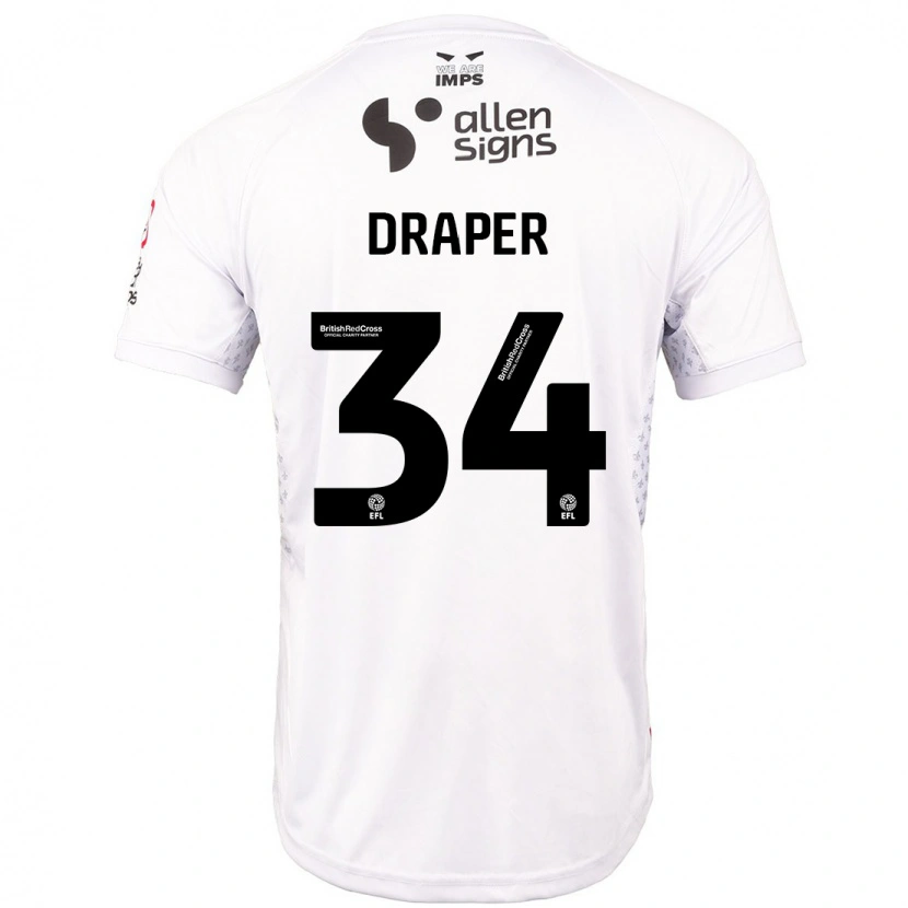 Danxen Kinder Freddie Draper #34 Rot Weiß Auswärtstrikot Trikot 2024/25 T-Shirt