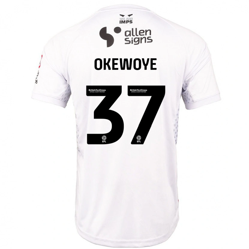 Danxen Kinder Gbolahan Okewoye #37 Rot Weiß Auswärtstrikot Trikot 2024/25 T-Shirt