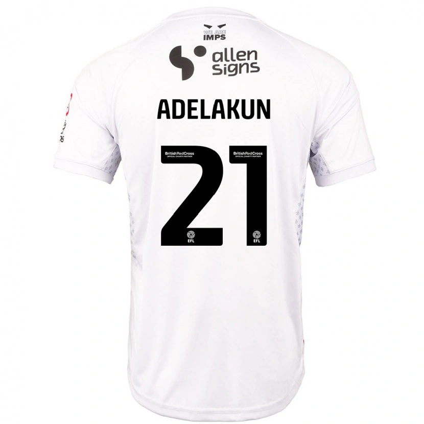 Danxen Kinder Hakeeb Adelakun #21 Rot Weiß Auswärtstrikot Trikot 2024/25 T-Shirt