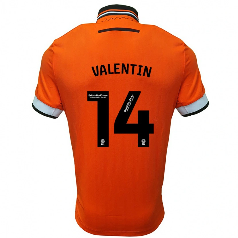 Danxen Kinder Pol Valentín #14 Orange Weiß Auswärtstrikot Trikot 2024/25 T-Shirt