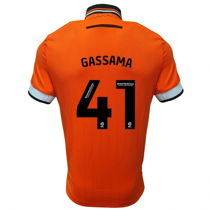 Danxen Kinder Djeidi Gassama #41 Orange Weiß Auswärtstrikot Trikot 2024/25 T-Shirt