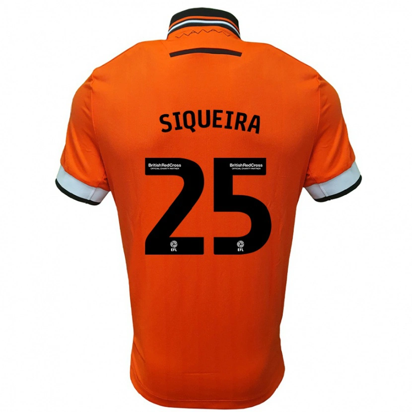 Danxen Kinder Guilherme Siqueira #25 Orange Weiß Auswärtstrikot Trikot 2024/25 T-Shirt