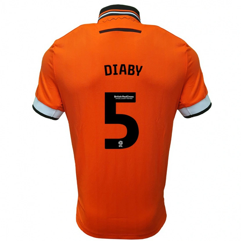 Danxen Kinder Bambo Diaby #5 Orange Weiß Auswärtstrikot Trikot 2024/25 T-Shirt