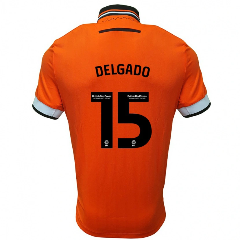 Danxen Kinder Juan Delgado #15 Orange Weiß Auswärtstrikot Trikot 2024/25 T-Shirt