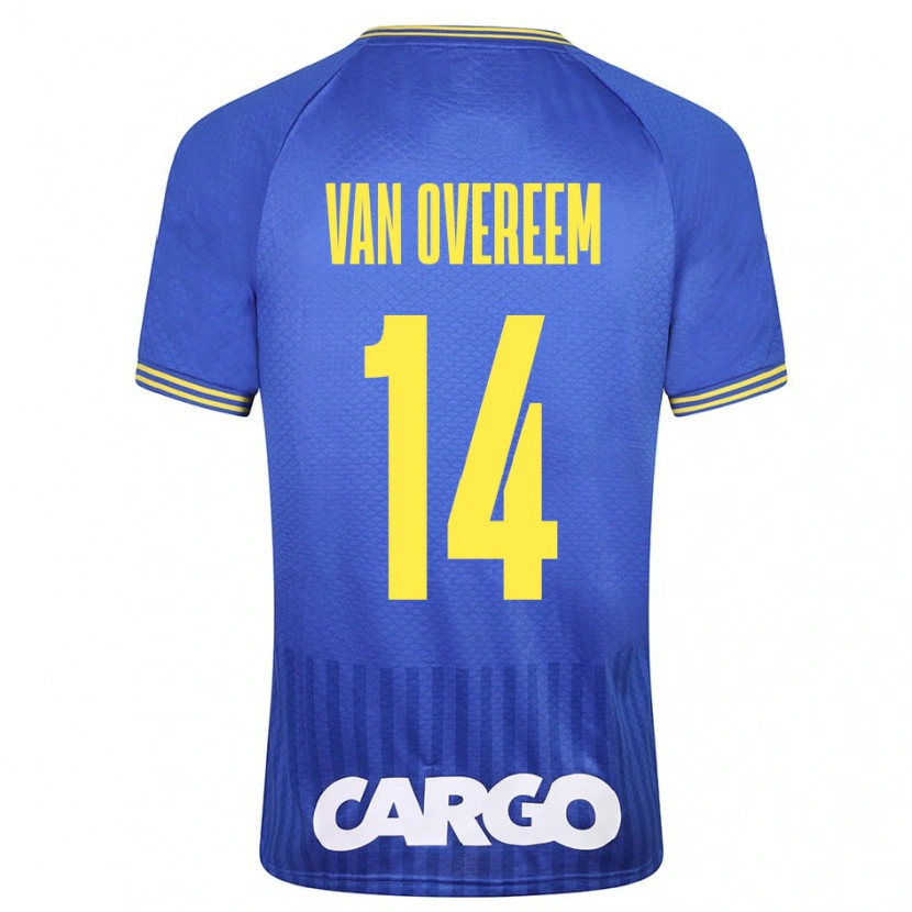 Danxen Kinder Joris Van Overeem #14 Weiß Auswärtstrikot Trikot 2024/25 T-Shirt