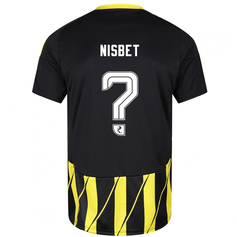 Danxen Kinder Kevin Nisbet #0 Schwarz Gelb Auswärtstrikot Trikot 2024/25 T-Shirt