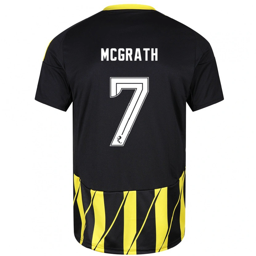 Danxen Kinder Jamie Mcgrath #7 Schwarz Gelb Auswärtstrikot Trikot 2024/25 T-Shirt