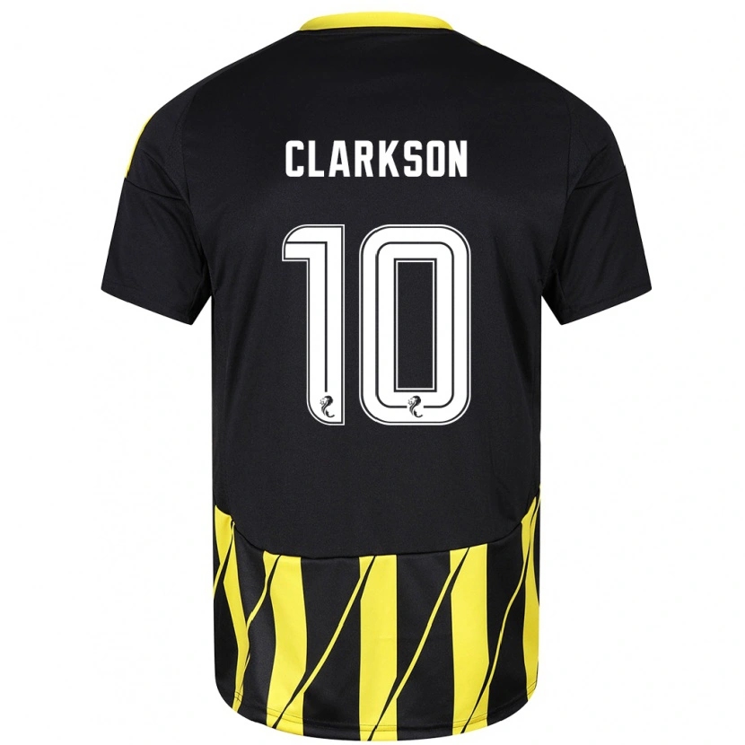 Danxen Kinder Leighton Clarkson #10 Schwarz Gelb Auswärtstrikot Trikot 2024/25 T-Shirt