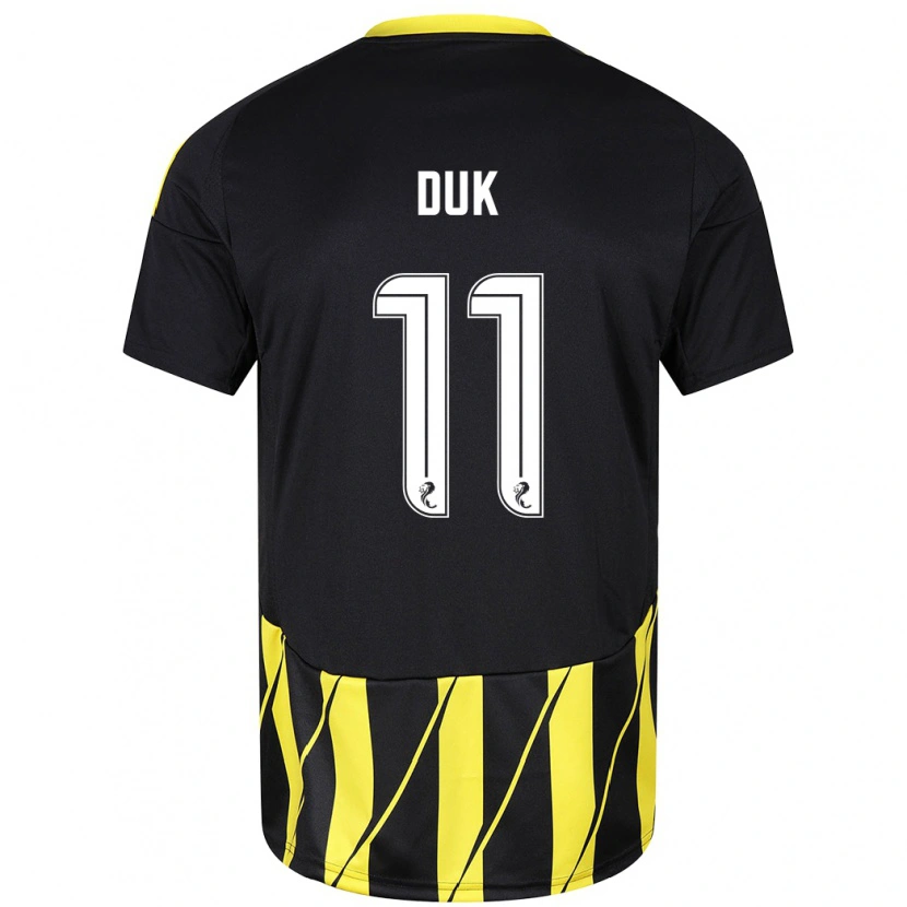 Danxen Kinder Duk #11 Schwarz Gelb Auswärtstrikot Trikot 2024/25 T-Shirt