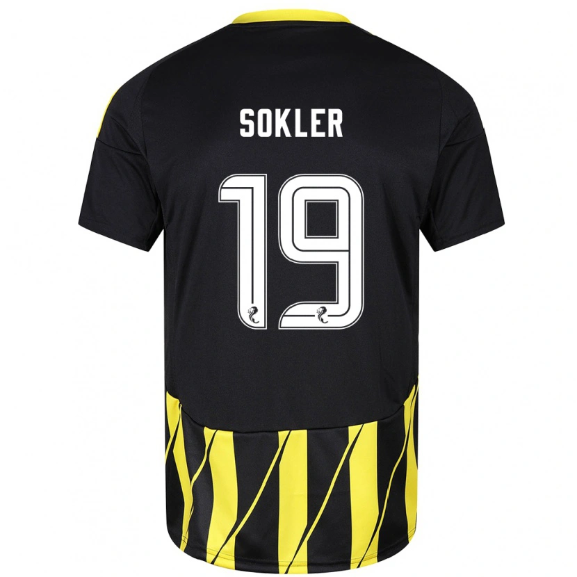 Danxen Kinder Ester Sokler #19 Schwarz Gelb Auswärtstrikot Trikot 2024/25 T-Shirt