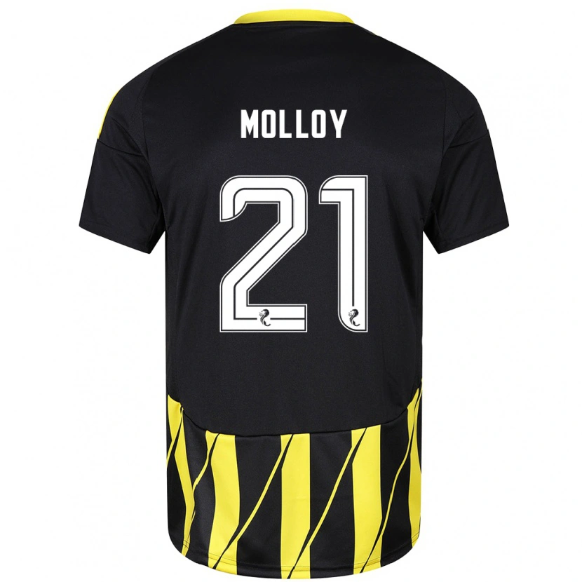 Danxen Kinder Gavin Molloy #21 Schwarz Gelb Auswärtstrikot Trikot 2024/25 T-Shirt