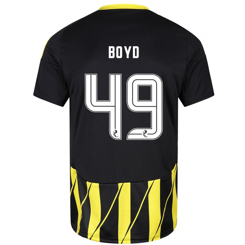 Danxen Kinder Fletcher Boyd #49 Schwarz Gelb Auswärtstrikot Trikot 2024/25 T-Shirt