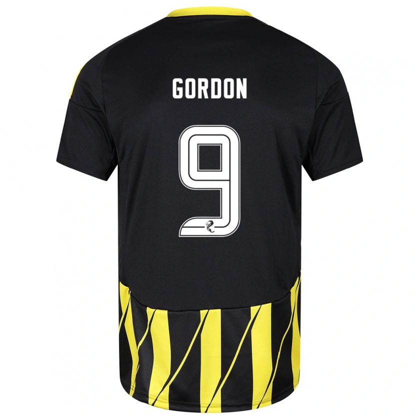 Danxen Kinder Lauren Gordon #9 Schwarz Gelb Auswärtstrikot Trikot 2024/25 T-Shirt