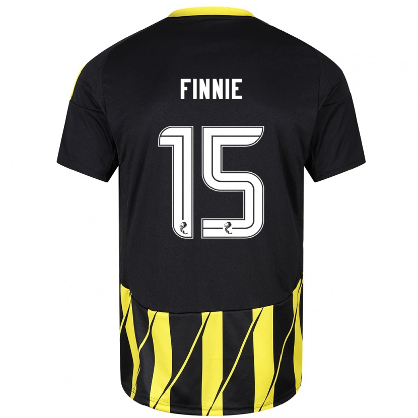 Danxen Kinder Maddison Finnie #15 Schwarz Gelb Auswärtstrikot Trikot 2024/25 T-Shirt