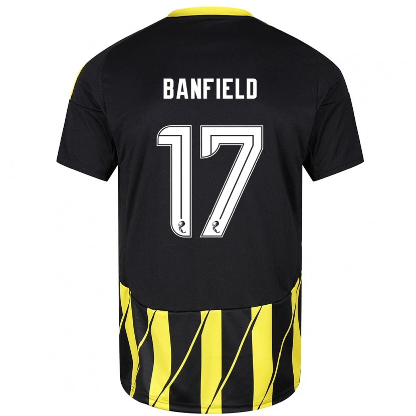 Danxen Kinder Keeley Banfield #17 Schwarz Gelb Auswärtstrikot Trikot 2024/25 T-Shirt