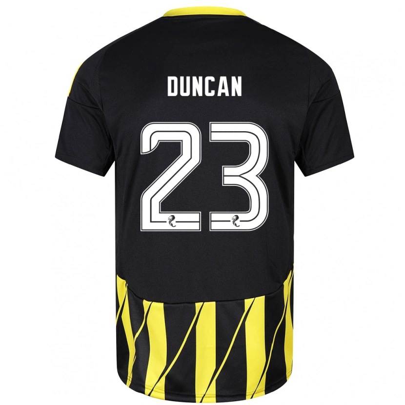 Danxen Kinder Ryan Duncan #23 Schwarz Gelb Auswärtstrikot Trikot 2024/25 T-Shirt