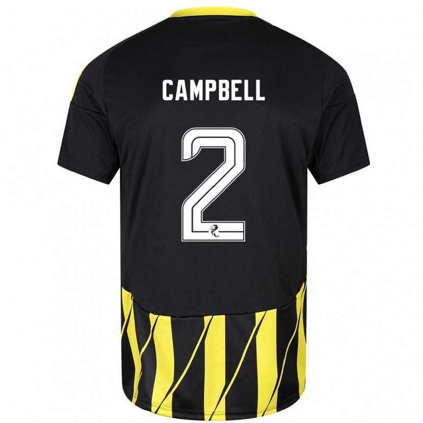 Danxen Kinder Loren Campbell #2 Schwarz Gelb Auswärtstrikot Trikot 2024/25 T-Shirt