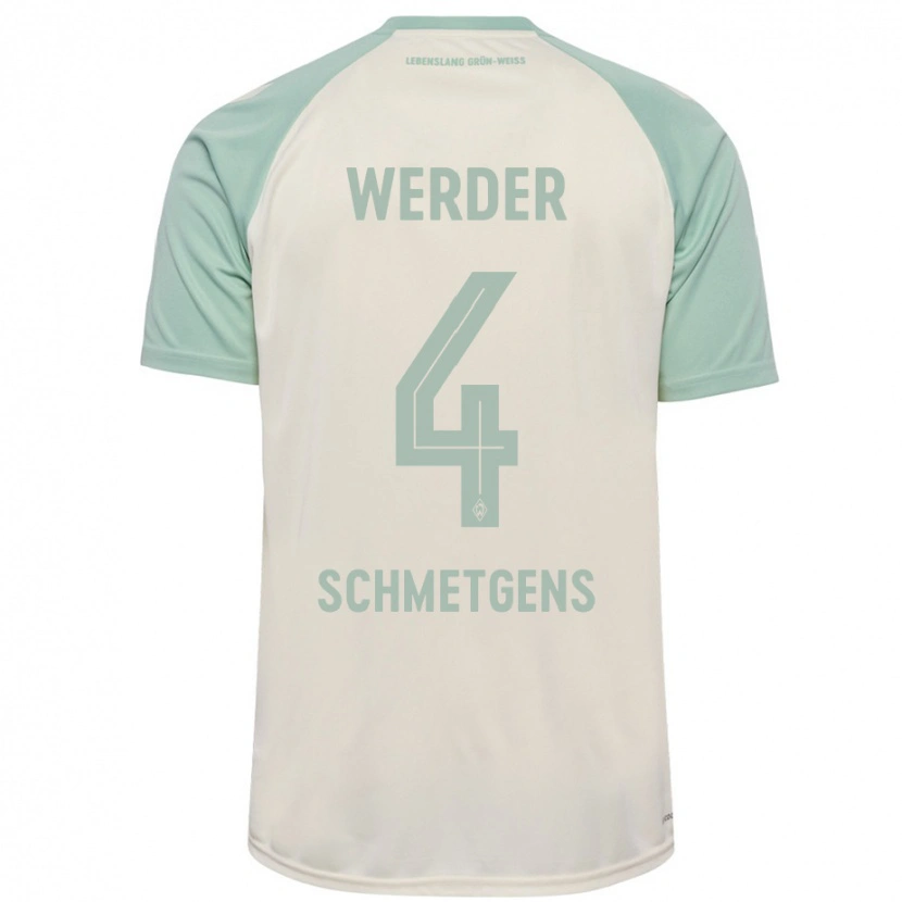 Danxen Kinder Mick Schmetgens #4 Cremeweiß Hellgrün Auswärtstrikot Trikot 2024/25 T-Shirt