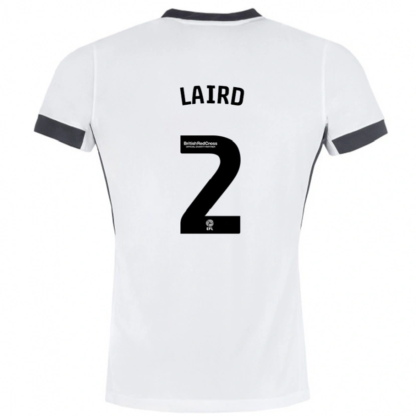 Danxen Kinder Ethan Laird #2 Weiß Schwarz Auswärtstrikot Trikot 2024/25 T-Shirt