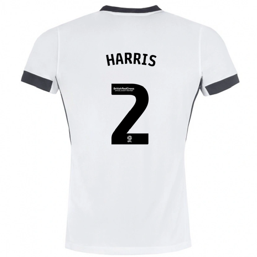 Danxen Kinder Martha Harris #2 Weiß Schwarz Auswärtstrikot Trikot 2024/25 T-Shirt