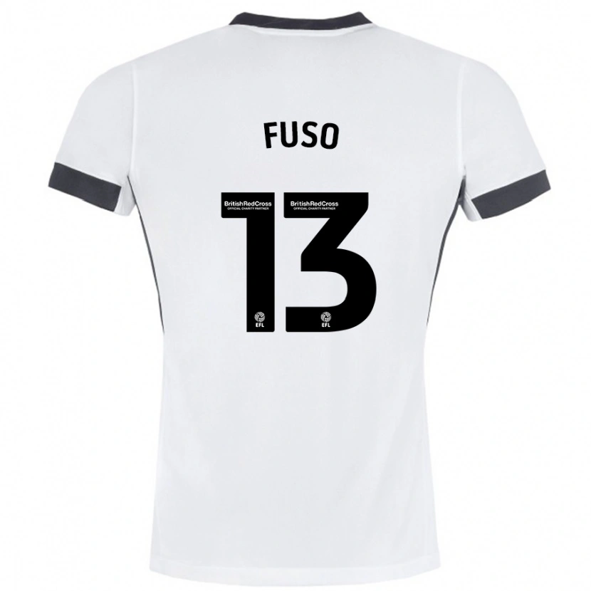 Danxen Kinder Ivana Fuso #13 Weiß Schwarz Auswärtstrikot Trikot 2024/25 T-Shirt