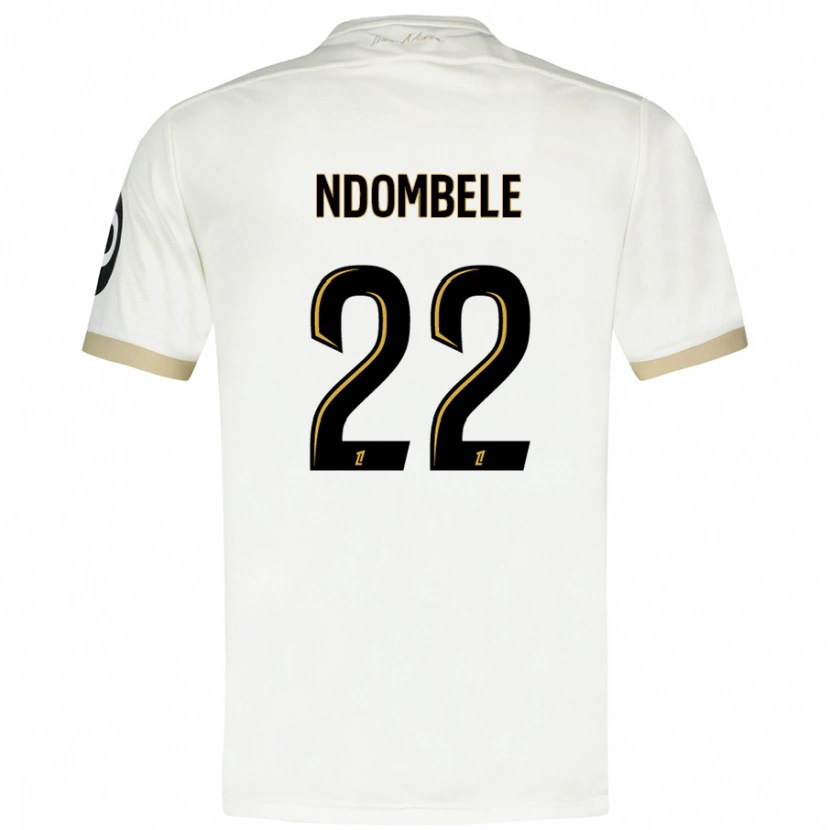 Danxen Kinder Tanguy Ndombélé #22 Weißgold Auswärtstrikot Trikot 2024/25 T-Shirt