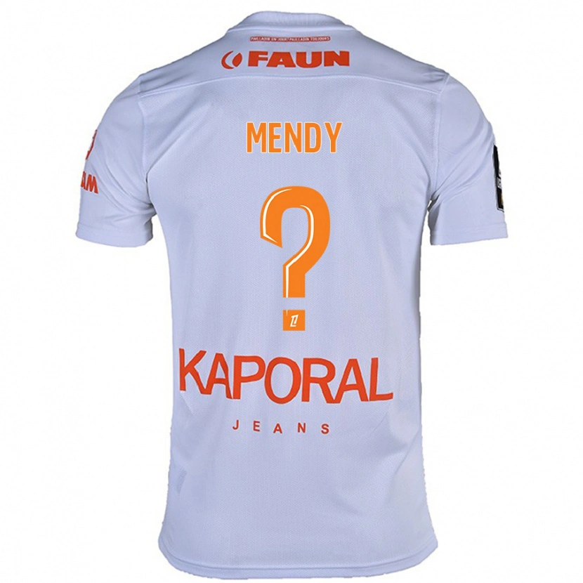 Danxen Kinder Kélyan Mendy #0 Weiß Auswärtstrikot Trikot 2024/25 T-Shirt