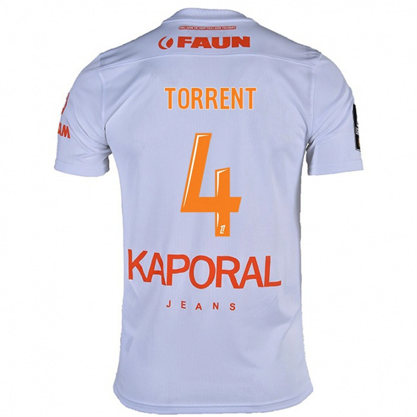 Danxen Kinder Marion Torrent #4 Weiß Auswärtstrikot Trikot 2024/25 T-Shirt