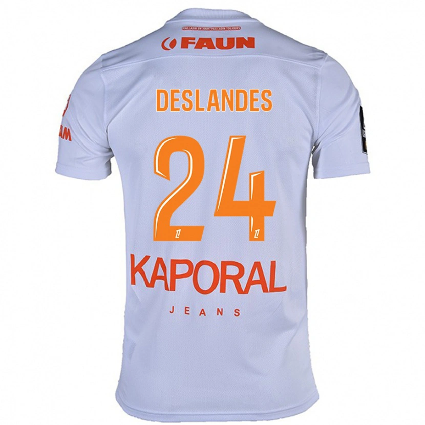 Danxen Kinder Océane Deslandes #24 Weiß Auswärtstrikot Trikot 2024/25 T-Shirt