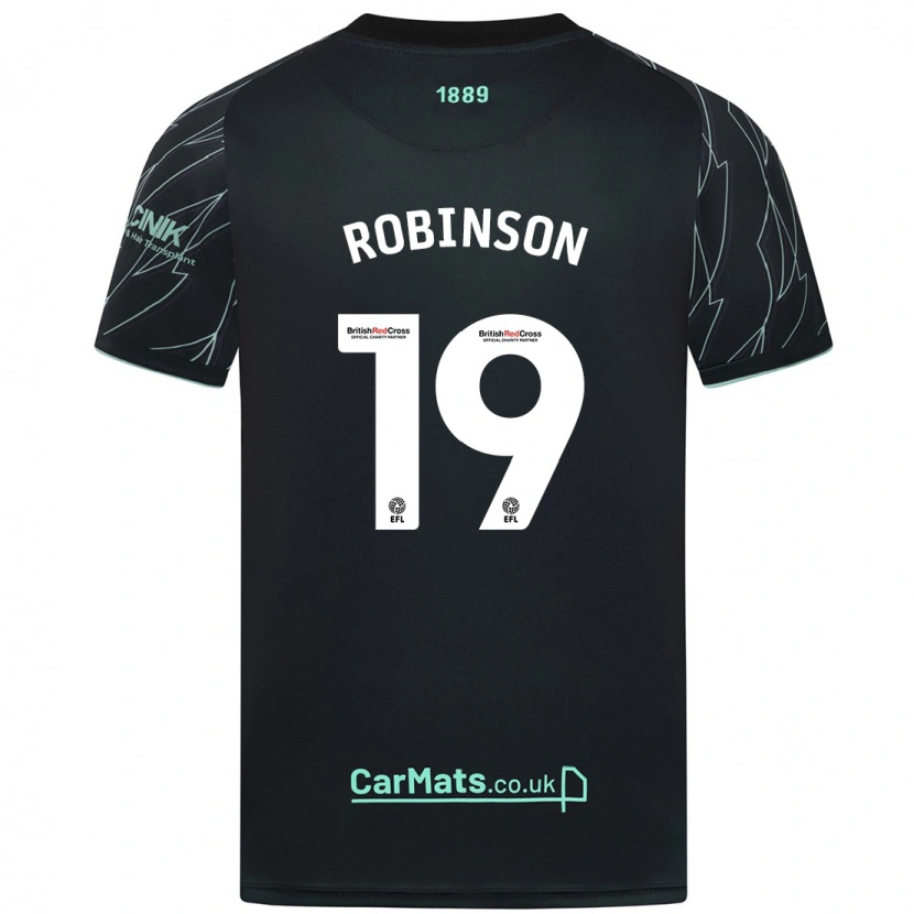 Danxen Kinder Jack Robinson #19 Schwarz Grün Auswärtstrikot Trikot 2024/25 T-Shirt