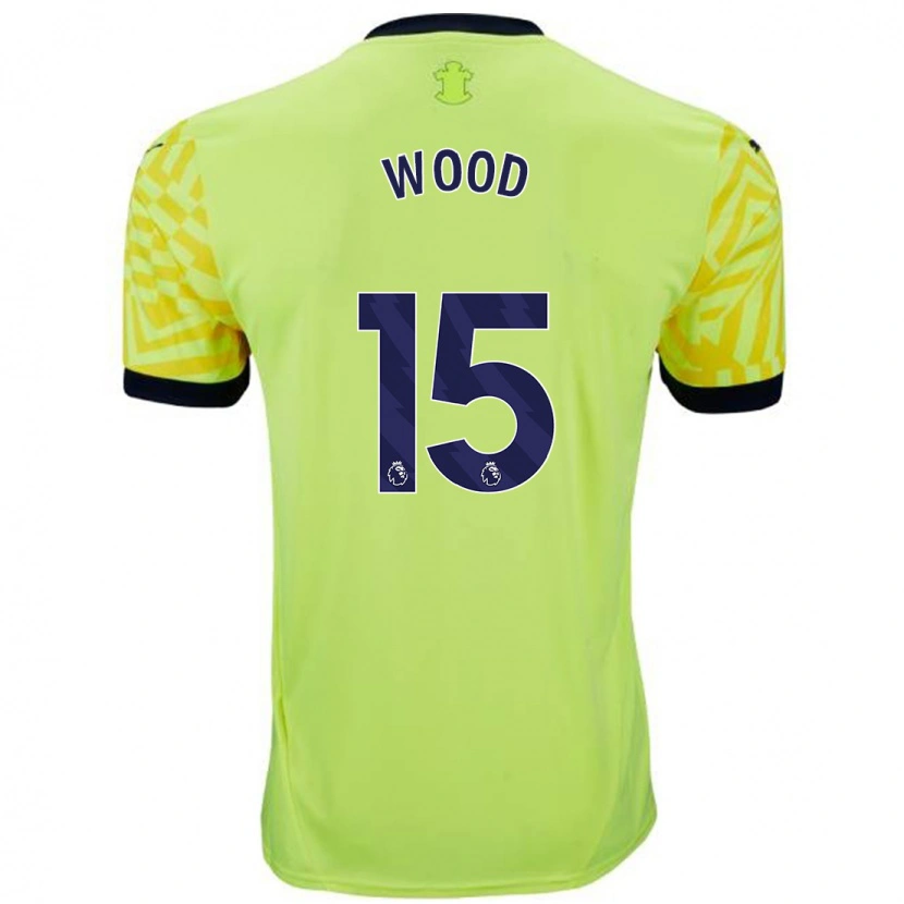 Danxen Kinder Nathan Wood #15 Gelb Auswärtstrikot Trikot 2024/25 T-Shirt