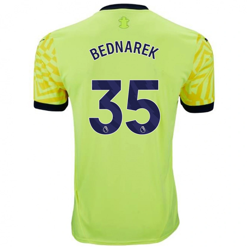 Danxen Kinder Jan Bednarek #35 Gelb Auswärtstrikot Trikot 2024/25 T-Shirt