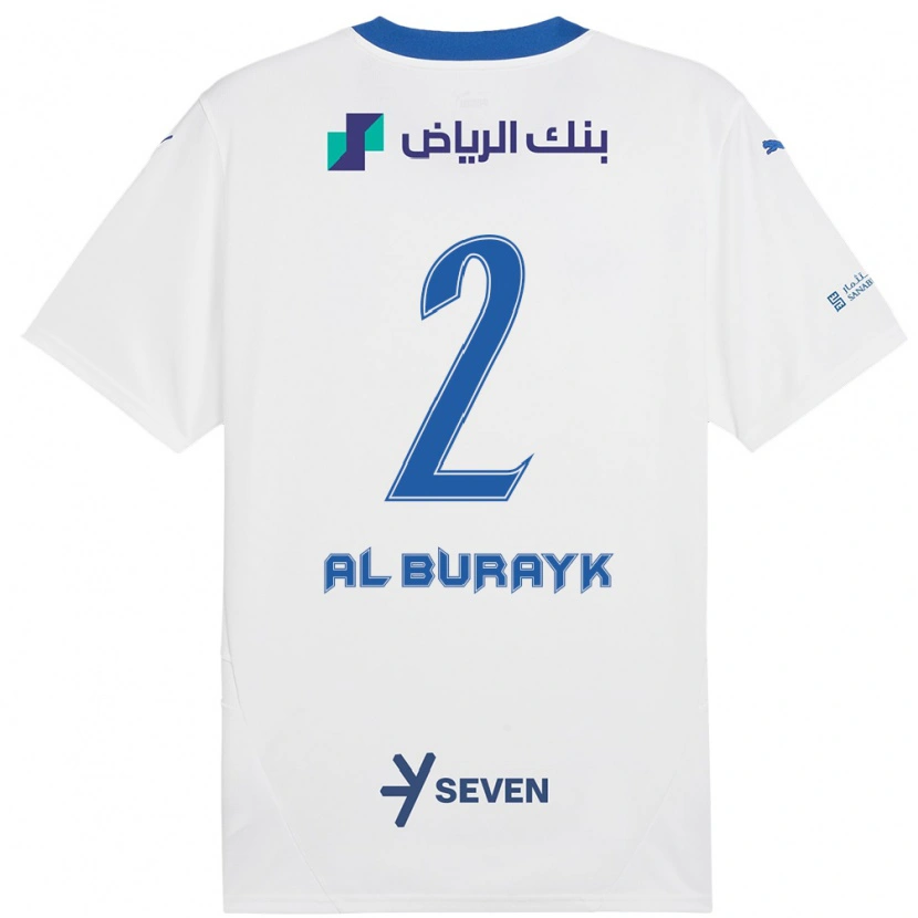 Danxen Kinder Mohammed Al-Burayk #2 Weiß Blau Auswärtstrikot Trikot 2024/25 T-Shirt