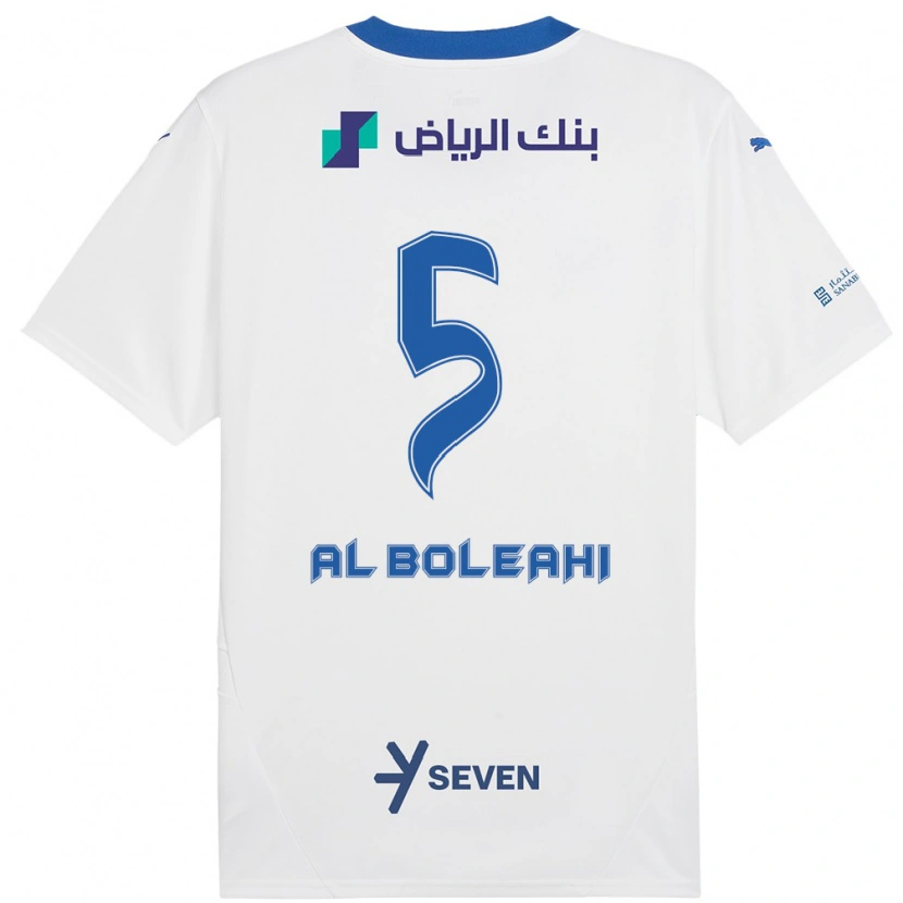 Danxen Kinder Ali Al-Bulayhi #5 Weiß Blau Auswärtstrikot Trikot 2024/25 T-Shirt