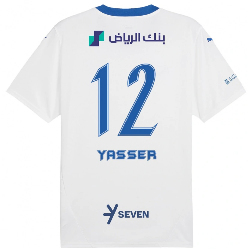 Danxen Kinder Yasser Al-Shahrani #12 Weiß Blau Auswärtstrikot Trikot 2024/25 T-Shirt